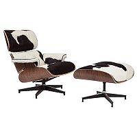 кресло lounge chair & ottoman черно-белое в Таганроге