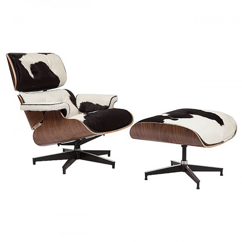кресло lounge chair & ottoman черно-белое в Таганроге