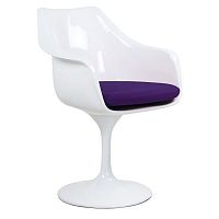 кресло tulip armchair бело-фиолетовое шерсть в Таганроге