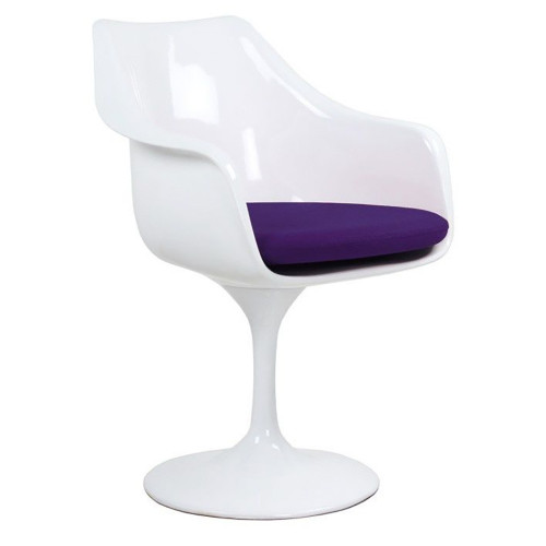 кресло tulip armchair бело-фиолетовое шерсть в Таганроге
